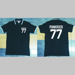 Punkrock 77 čierna  polokošela s bielym lemovaním okolo límčekov a rukávov